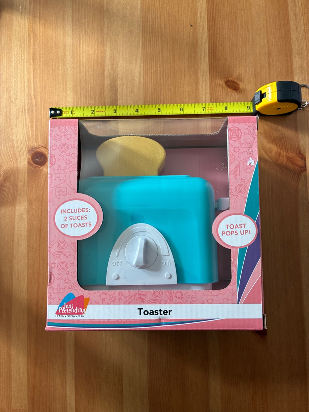 Just Pretend Blue Toy Toaster with Yellow Toast